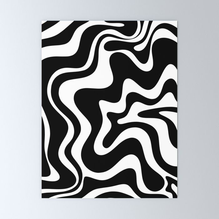 Liquid Swirl Abstract Pattern In Black And White Mini Art Print Kierkegaard Design Studio – Without Stand – 3" X 4" | Mini Art, Art Prints,  Abstract With Latest Liquid Swirl Wall Art (View 15 of 20)