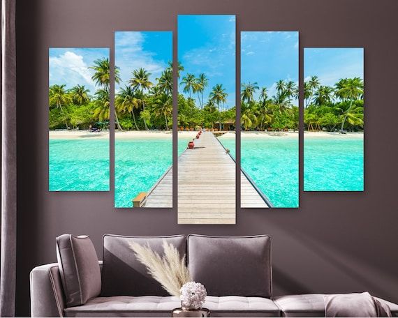 Maldive Wall Art Frames Maldives Canvas Print Maldives Canvas – Etsy Italia Regarding Recent Tropical Paradise Wall Art (View 17 of 20)