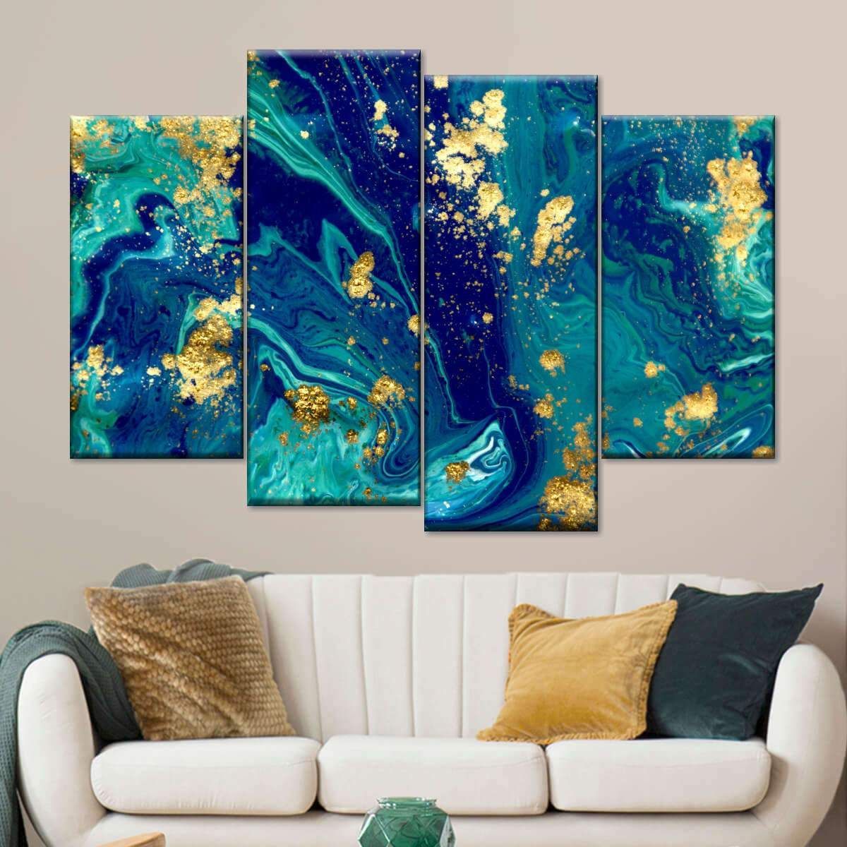 Marble Flow Abstract Wall Art | Painting | Teal Wall Art, Abstract Wall Art  Painting, Turquoise Wall Art With Regard To Most Recent Abstract Flow Wall Art (View 15 of 20)