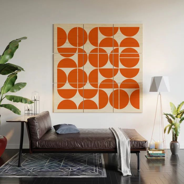Mid Century Modern Geometric 04 Orange Wood Wall Arttheoldartstudio |  Society6 | Mid Century Modern Wall Decor, Orange Wall Art, Mid Century  Modern Artwork In 2018 Orange Wood Wall Art (View 7 of 20)