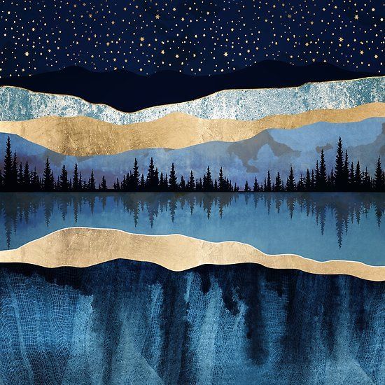 Midnight Lake Posterspacefrogdesign | Art Prints, Lake Art, Canvas Art Inside Recent Star Lake Wall Art (Gallery 20 of 20)