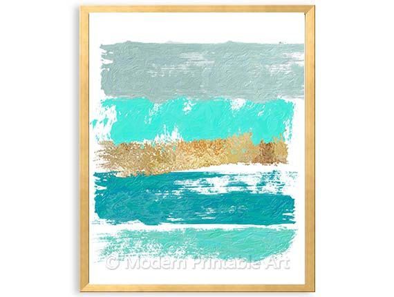 Mint Green Gold Turquoise Teal Wall Art, Abstract Printable Art, Geometric Wall  Art, Mint Gold Abstract Art, Modern… | Teal Wall Art, Free Wall Art, Teal  Home Decor Throughout 2017 Gold And Teal Wood Wall Art (View 9 of 20)