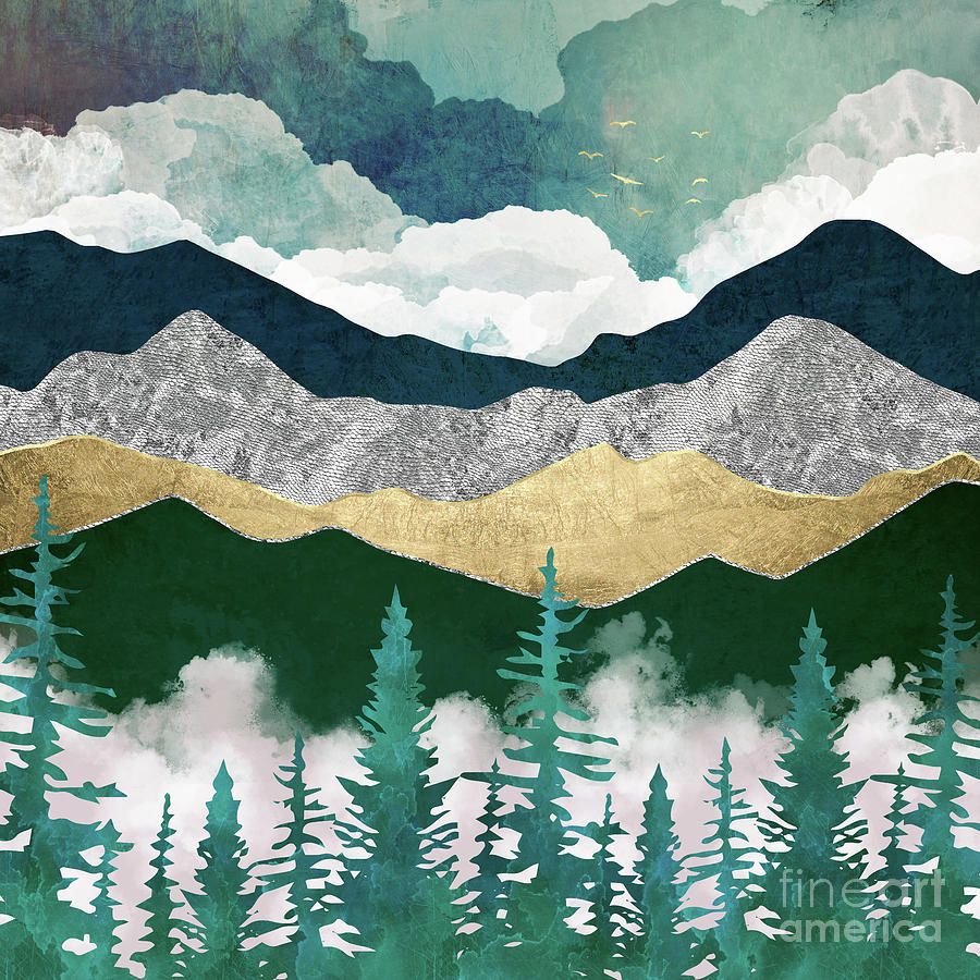 Misty Pines Ii Digital Artspacefrog Designs – Pixels Intended For 2017 Misty Pines Wall Art (View 14 of 20)