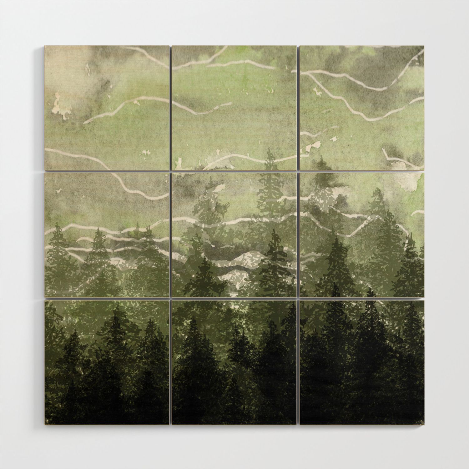 Misty Pines Wood Wall Artrskinner1122 | Society6 With Regard To Recent Misty Pines Wall Art (View 18 of 20)