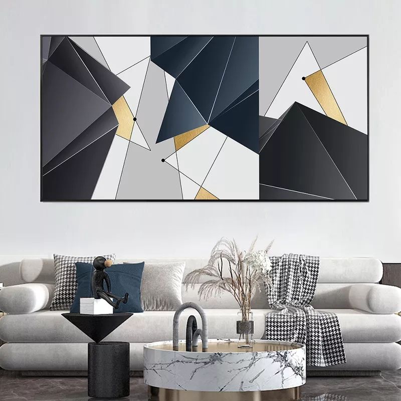 Modern Abstract Geometric Canvas Painting House Bedroom Wall Art Picture  Artwork (no Frame) | Lazada Ph For Most Recently Released Modern Geometric Wall Art (View 15 of 20)