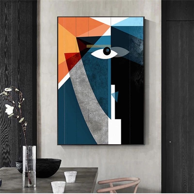 Modern Figure Abstract Geometric Canvas Painting Contemporary Art Poster  Print Faces Wall Art Picture For Living Room Home Decor – Painting &  Calligraphy – Aliexpress For Most Recently Released Modern Geometric Wall Art (View 13 of 20)
