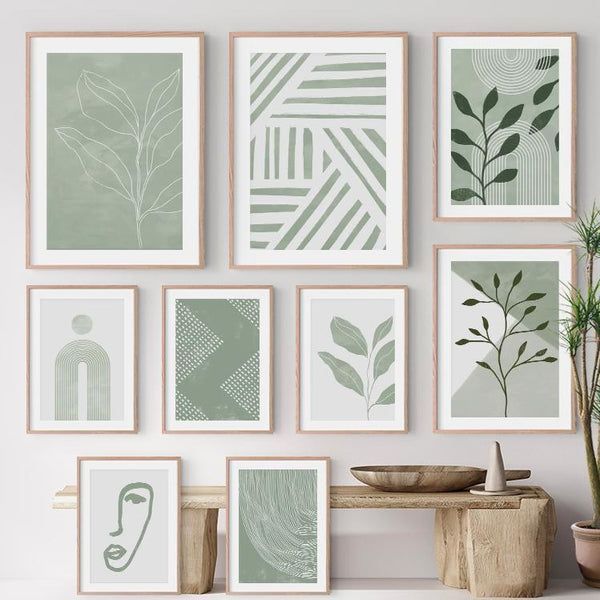 Modern Geometric Sage Green Canvas Wall Art Prints In 2022 | Green Canvas  Art, Green Art Print, Wall Art Prints Regarding Most Recent Light Sage Wall Art (View 20 of 20)