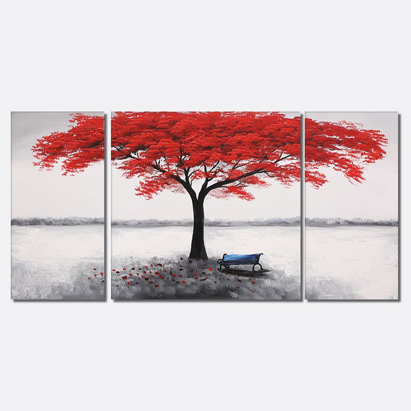 Modern Landscape Abstract Red Tree 3 Oil Painting Wall Art Painting For  Living Room Decoration – Buy Wall Art Painting,living Room Decoration,painting  Oil Product On Alibaba In Most Popular Oil Painting Wall Art (View 8 of 20)