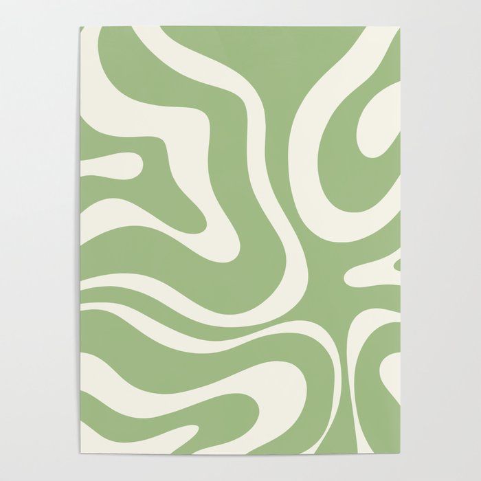 Modern Liquid Swirl Abstract Pattern In Light Sage Green And Cream Poster  In 2022 | Abstract Pattern, Green Paintings, Aesthetic Painting Throughout Most Up To Date Liquid Swirl Wall Art (View 17 of 20)