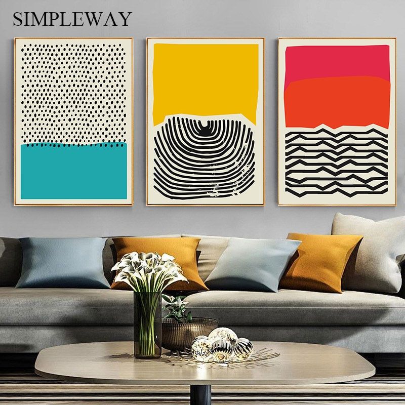 Modern Multicolored Abstract Geometric Wall Art Canvas Painting Minimalist  Picture Nordic Posters And Prints Gallery Home Decor|painting &  Calligraphy| – Aliexpress With 2017 Modern Geometric Wall Art (View 5 of 20)