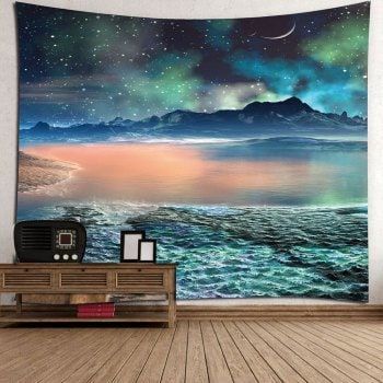 Moon Star Lake Mountain Wall Art Tapestry In 2022 | Mountain Wall Art, Lake  Mountain, Wall Tapestry Intended For Latest Star Lake Wall Art (View 17 of 20)
