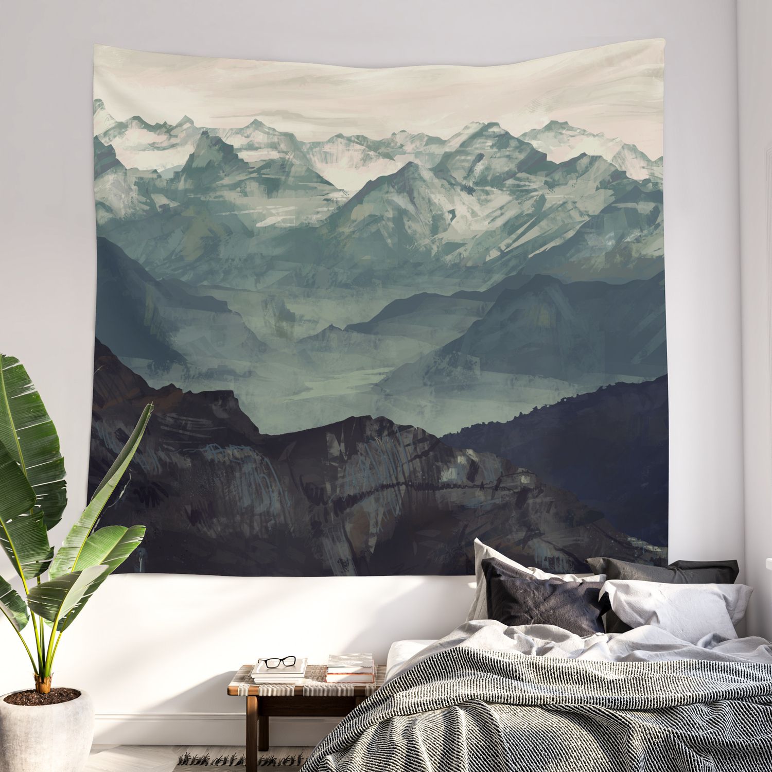 Mountain Fog Wall Tapestrymicaela Dawn | Society6 Pertaining To Most Recently Released Mountains In The Fog Wall Art (View 16 of 20)