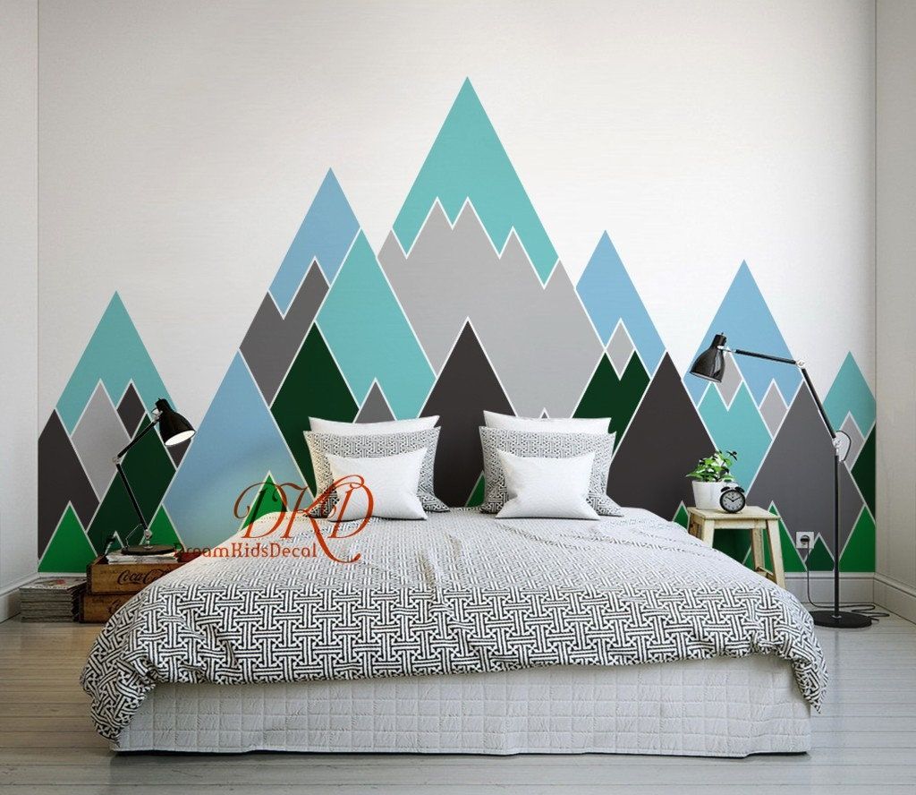 Mountain Wall Decal Mountain Decal Mountain Wall Art – Etsy Norway In 2017 Mountains Wall Art (View 2 of 20)
