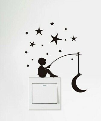 New 5” X 5” Boy Fishing For The Moon In Stars Vinyl Light Switch Car Wall  Decal | Ebay | Simple Wall Paintings, Creative Wall Painting, Bedroom Wall  Designs Pertaining To Best And Newest Stars Wall Art (View 11 of 20)