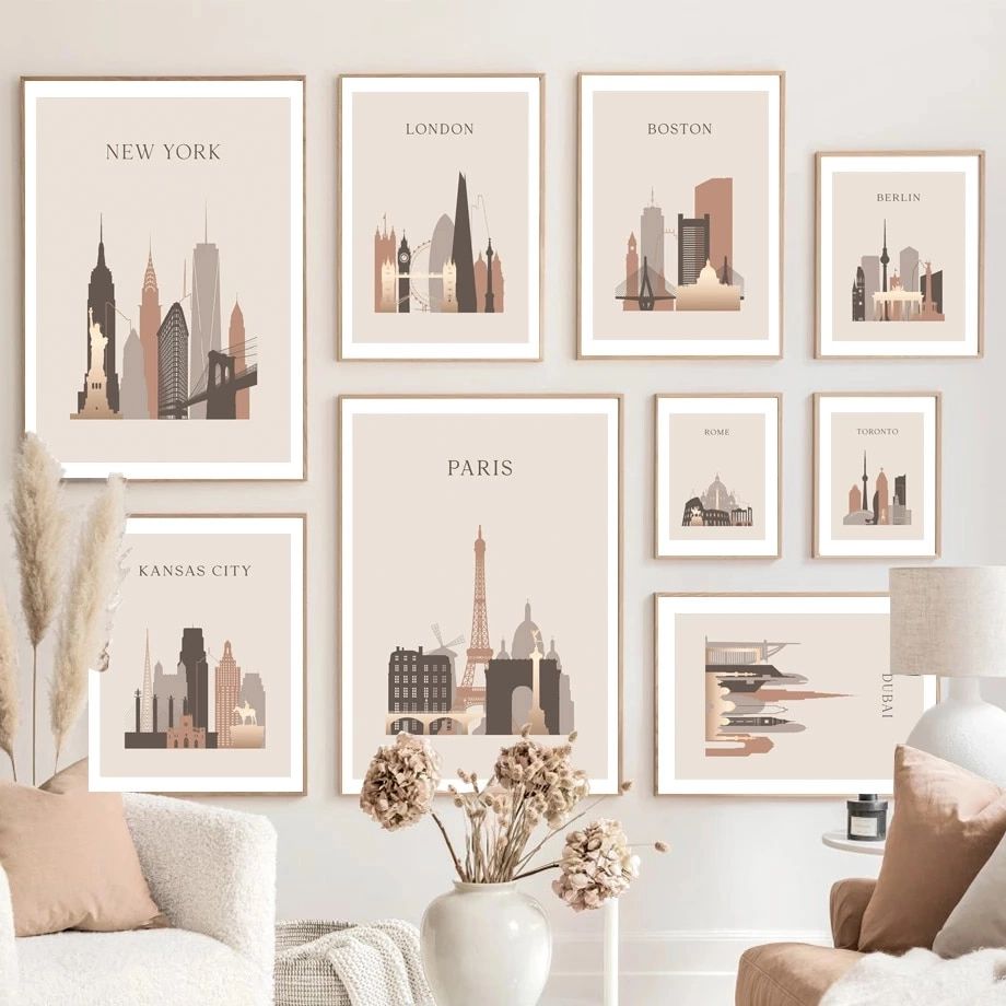 New York Paris London Dubai Famous City Wall Art Canvas Painting Nordic  Posters And Prints Wall Pictures For Living Room Decor – Painting &  Calligraphy – Aliexpress With 2017 Town Wall Art (Gallery 20 of 20)