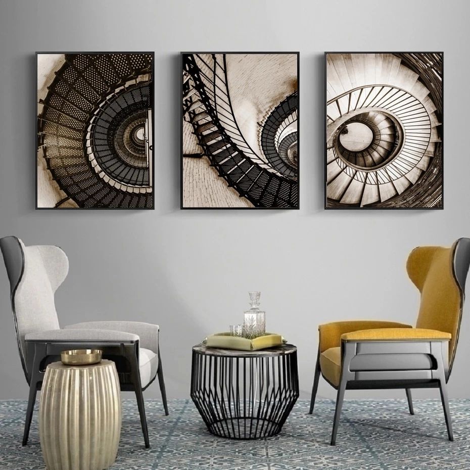 Nordic Spiral Staircase Wall Posters And Prints Architectural Wall Art  Canvas Paintings Pictures For Living Room Decoration – Painting &  Calligraphy – Aliexpress Intended For Most Current Spiral Circles Wall Art (Gallery 19 of 20)