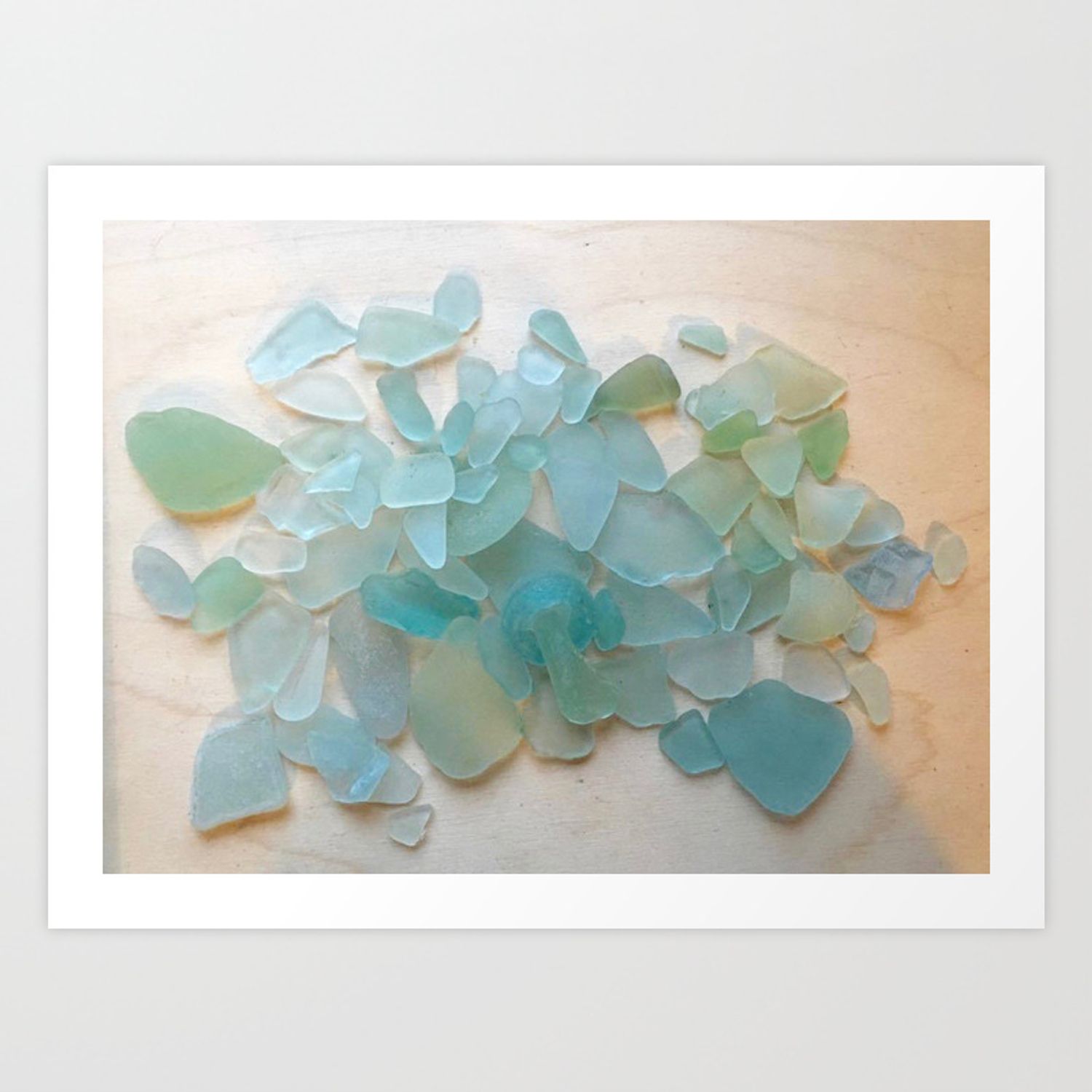 Ocean Hue Sea Glass Art Printcoastal Whims | Society6 Within Most Current Ocean Hue Wall Art (View 4 of 20)
