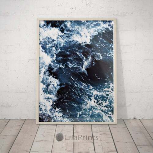 Ocean Photographie, Bleu Foncé Wall Art, Sea Waves Imprimable, Home Decor  Imprimer | Ebay Pertaining To Most Up To Date Waves Wall Art (View 9 of 20)