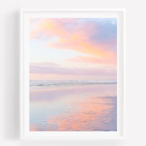 Ocean Print Pastel Sunset Beach Photography Large Wall Art – Etsy India Regarding 2018 Pastel Sunset Wall Art (View 3 of 20)