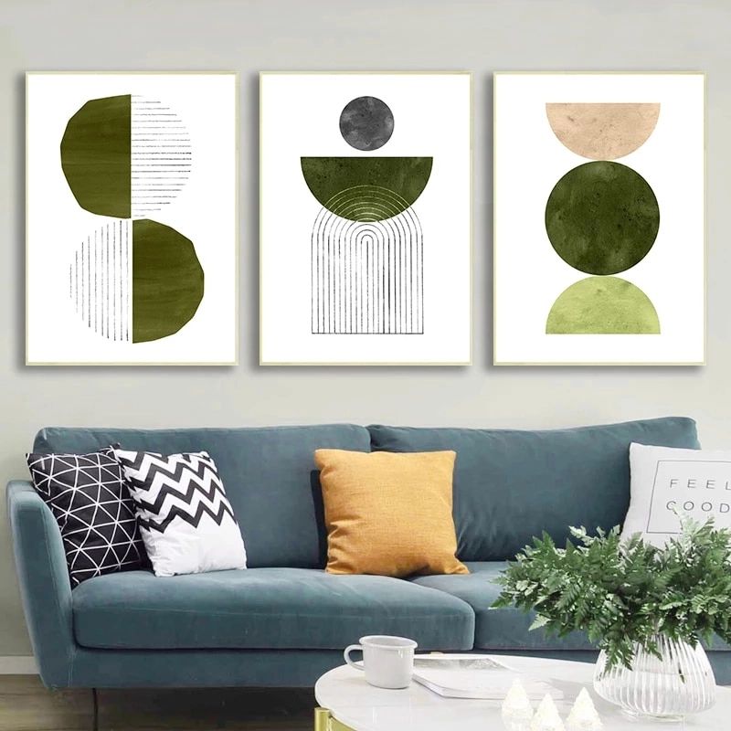Olive Green Abstract Watercolor Painting Canvas Prints Mid Century Modern  Gallery Wall Art Picture Nordic Poster Home Room Decor – Painting &  Calligraphy – Aliexpress In Current Olive Green Wall Art (View 3 of 20)