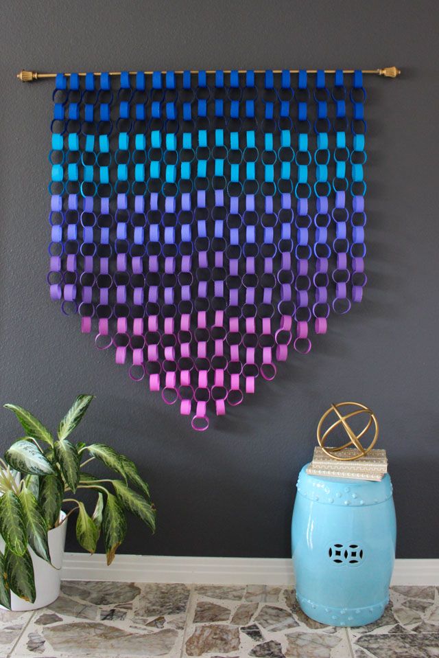 Ombre Paper Chain Wall Hanging – Design Improvised Throughout Most Recent Paper Art Wall Art (View 5 of 20)