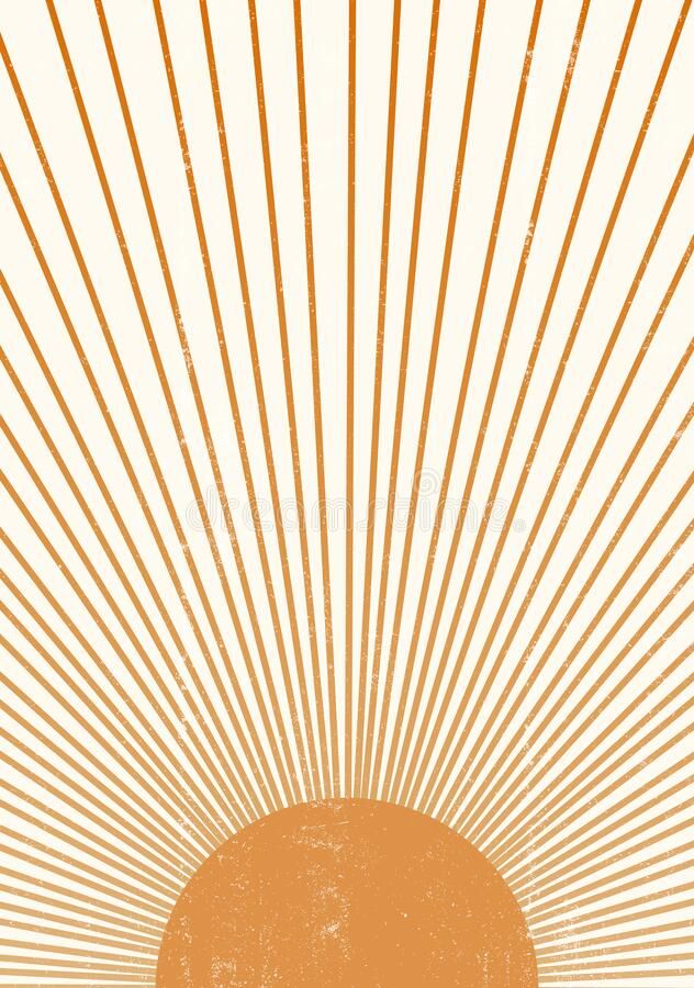 Orange Sun Print Boho Minimalist Printable Wall Art Stock Photo – Image Of  Trendy, Scandinavian: 206500362 In Most Recently Released Sun Abstraction Wall Art (View 5 of 20)