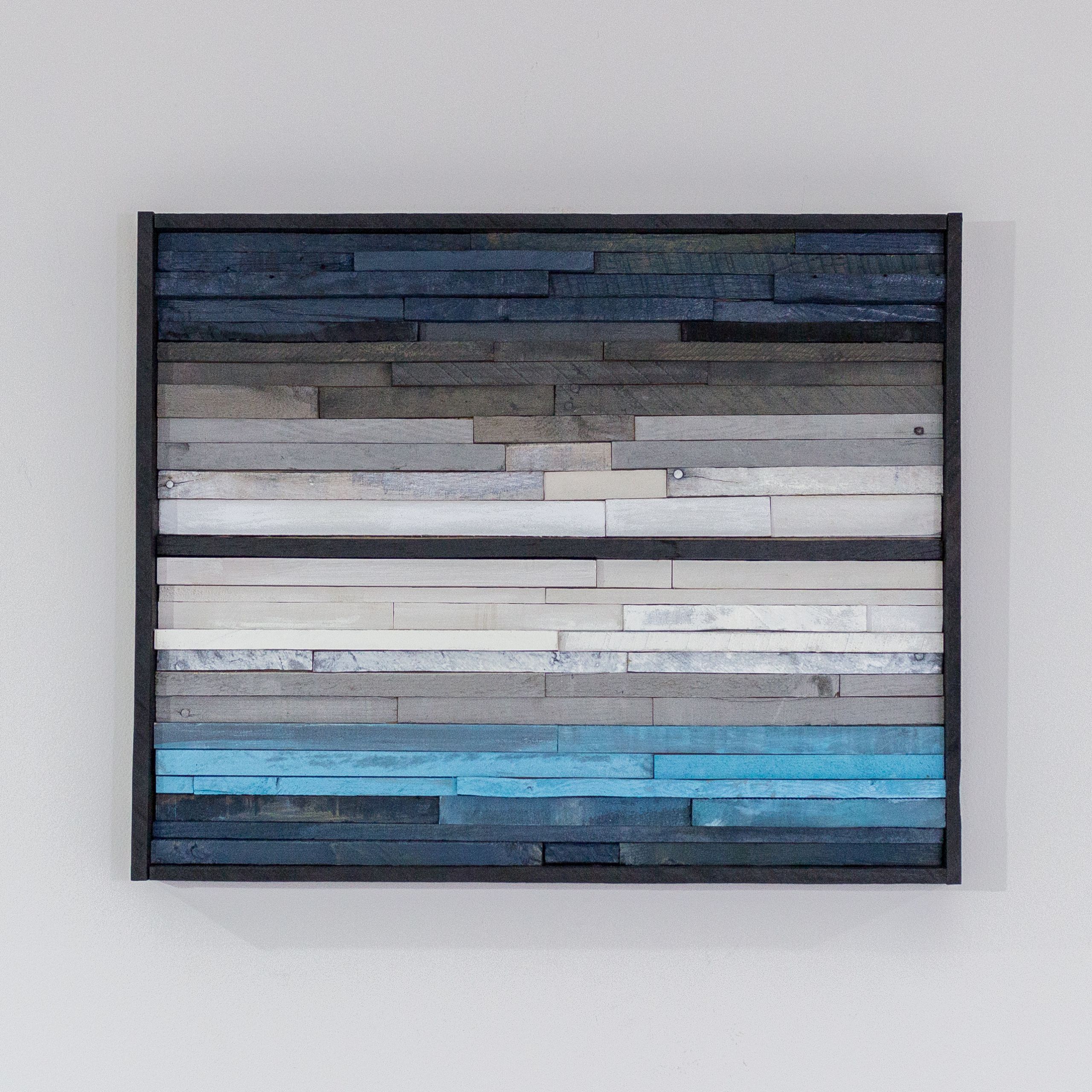 Pallet 3d Wood Wall Art – Fade To Blue (small) I Within Latest Blue Wood Wall Art (View 2 of 20)