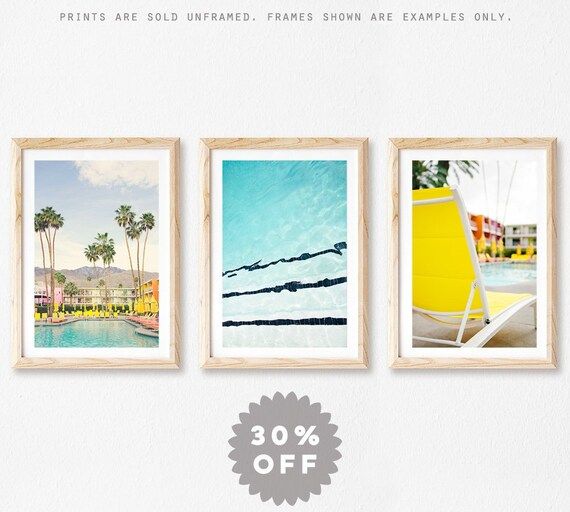 Palm Springs Photography Print Set Mid Century Modern Wall – Etsy France Within Most Up To Date Palm Springs Wall Art (View 8 of 20)