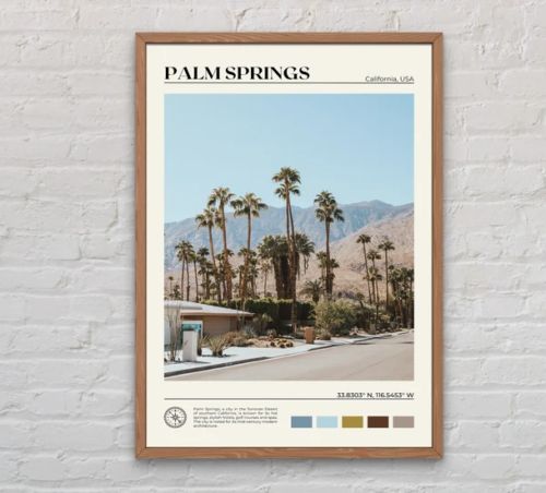 Palm Springs Print, Palm Springs Wall Art, Palm Springs Poster | Ebay Within Most Current Palm Springs Wall Art (View 19 of 20)