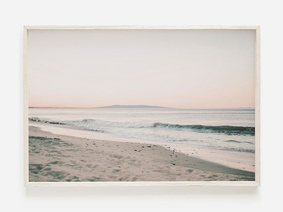 Pastel Beach Sunset Muted Beach Print Coastal Beach Decor – Etsy France With Most Recent Pastel Sunset Wall Art (View 8 of 20)