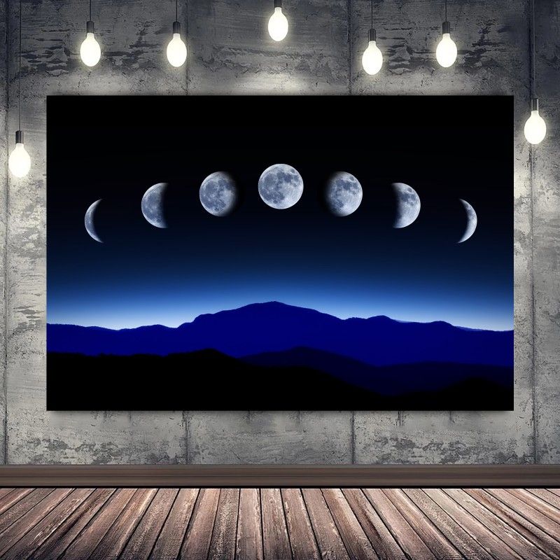 Phases Of The Moon Canvas Print, Lunar Eclipse Art, Moon Landscape Poster, Moon  Wall Art, Modern Wall Decoration Regarding Best And Newest The Moon Wall Art (View 17 of 20)