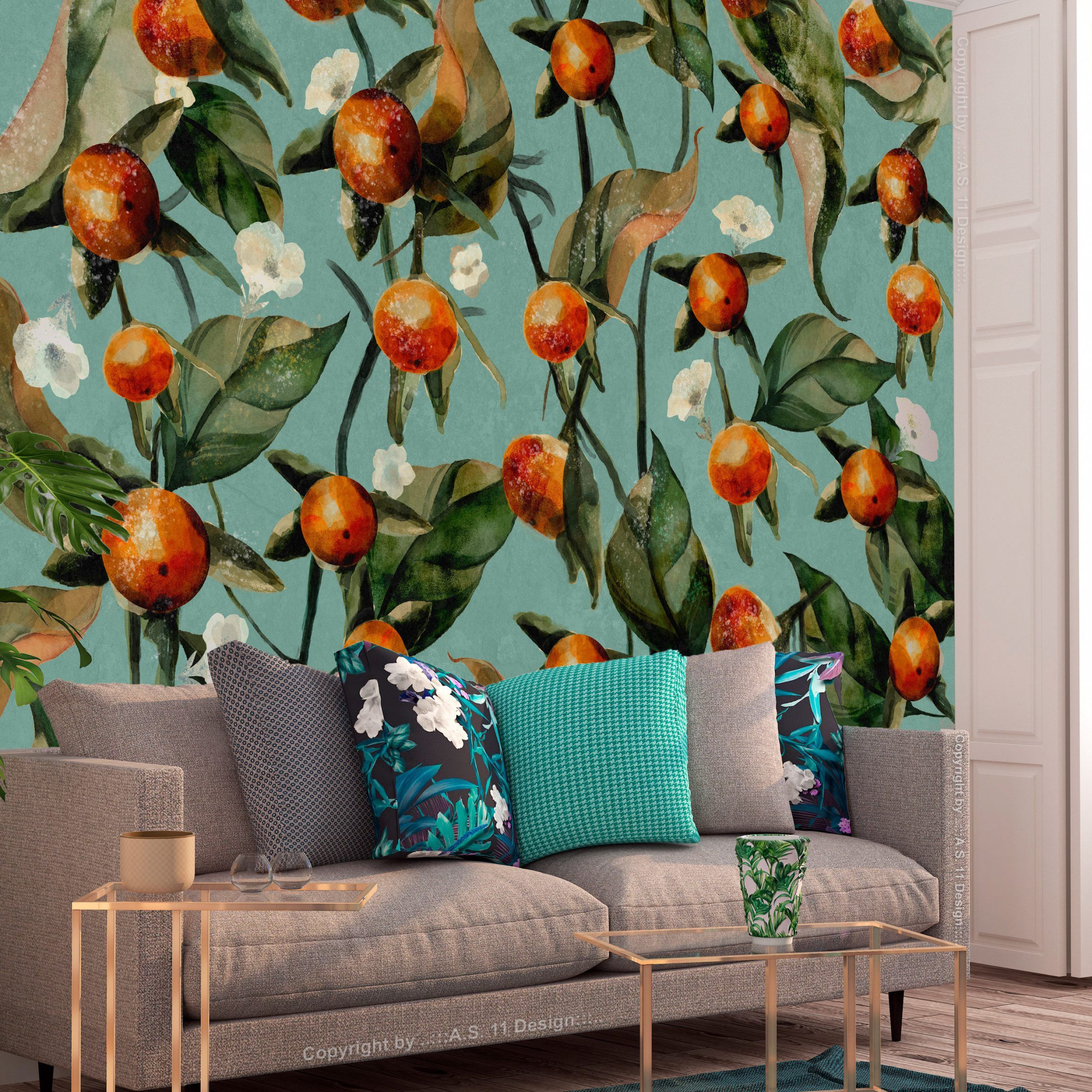 Photo Wallpaper Orange Grove – Other Flowers – Flowers – Wall Murals Pertaining To Most Recent Orange Grove Wall Art (View 7 of 20)