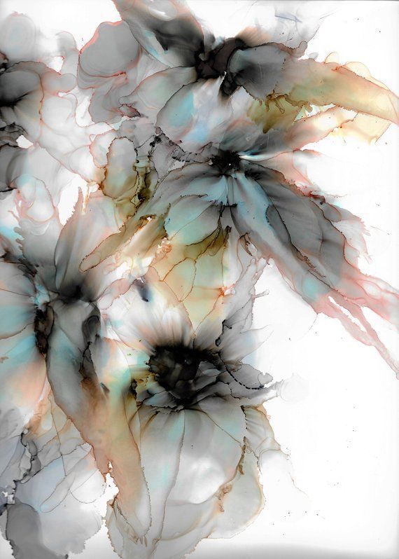 Pincora On Aesthetic In 2020 | Alcohol Ink Art, Floral Wall Art,  Alcohol Ink Painting In Newest Ink Art Wall Art (View 12 of 20)