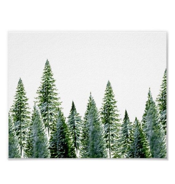 Pine Tree Print Forest Wall Art Forest Art Print Pine – Etsy Inside Current Pine Forest Wall Art (View 17 of 20)
