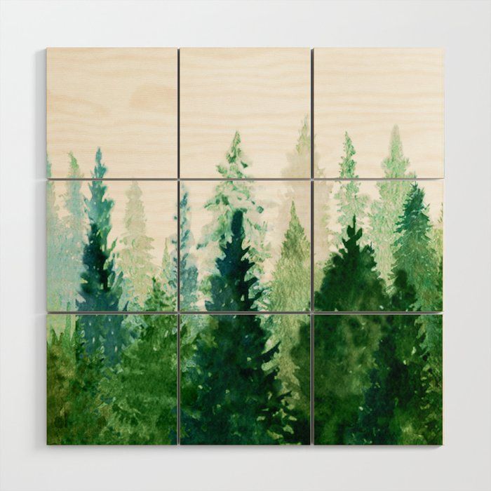 Pine Trees 2 Wood Wall Artnadja | Society6 With Regard To Most Current Pine Forest Wall Art (View 1 of 20)