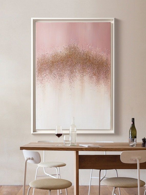 Pink Gold Painting Abstract Glitter Canvas Wall Art Abstract – Etsy For Most Popular Glitter Pink Wall Art (View 12 of 20)