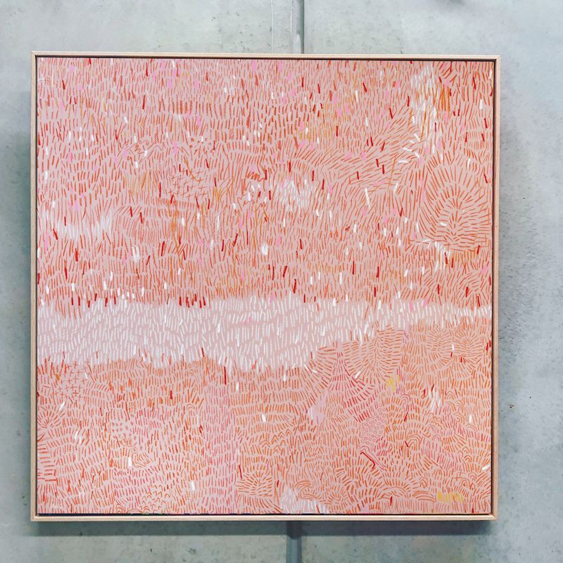 Pink Sky | 103cm X 103cm | Canvas Print | Oak Frame Intended For Current Pink Sky Wall Art (View 20 of 20)