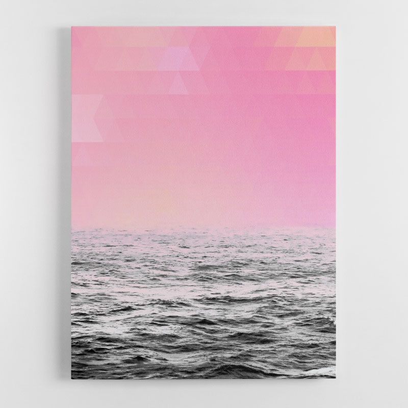Pink Sky At Sea Canvas Wall Art Print Throughout Current Pink Sky Wall Art (View 14 of 20)