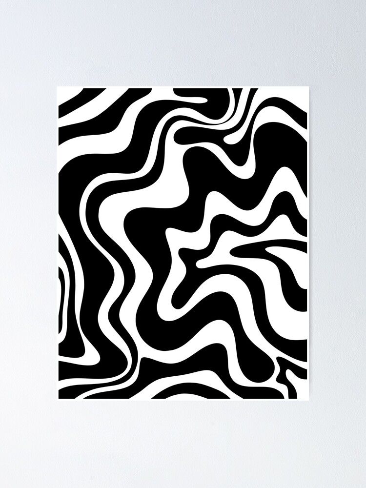 Poster « Liquid Swirl Retro Abstract Pattern En Noir Et Blanc », Par  Kierkegaard | Redbubble Pertaining To Best And Newest Liquid Swirl Wall Art (View 3 of 20)