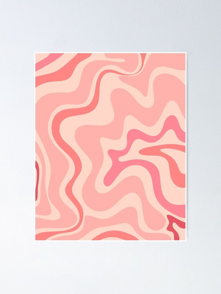 Poster « Liquid Swirl Retro Contemporary Abstract In Soft Blush Pink », Par  Kierkegaard | Redbubble With 2018 Liquid Swirl Wall Art (View 5 of 20)