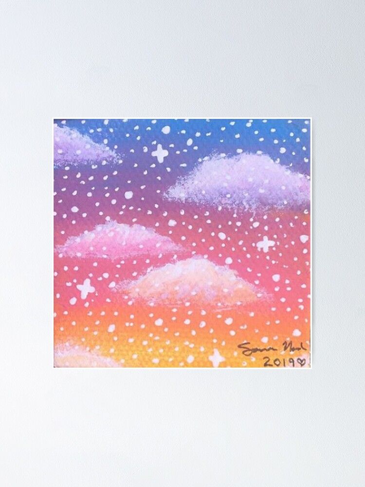 Poster « Pastel Sunset Painting », Par Art By Sophia | Redbubble In Most Popular Pastel Sunset Wall Art (View 2 of 20)