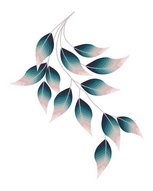 Premium Vector | Wall Art Sprig With Elegant Emerald Pink Eucalyptus Leaves  On A White Background Regarding Latest Eucalyptus Leaves Wall Art (Gallery 20 of 20)