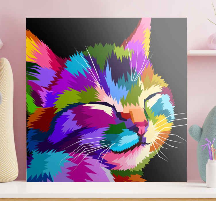 Rainbow Cat Wall Art Canvas – Tenstickers Inside Best And Newest Cats Wall Art (Gallery 20 of 20)