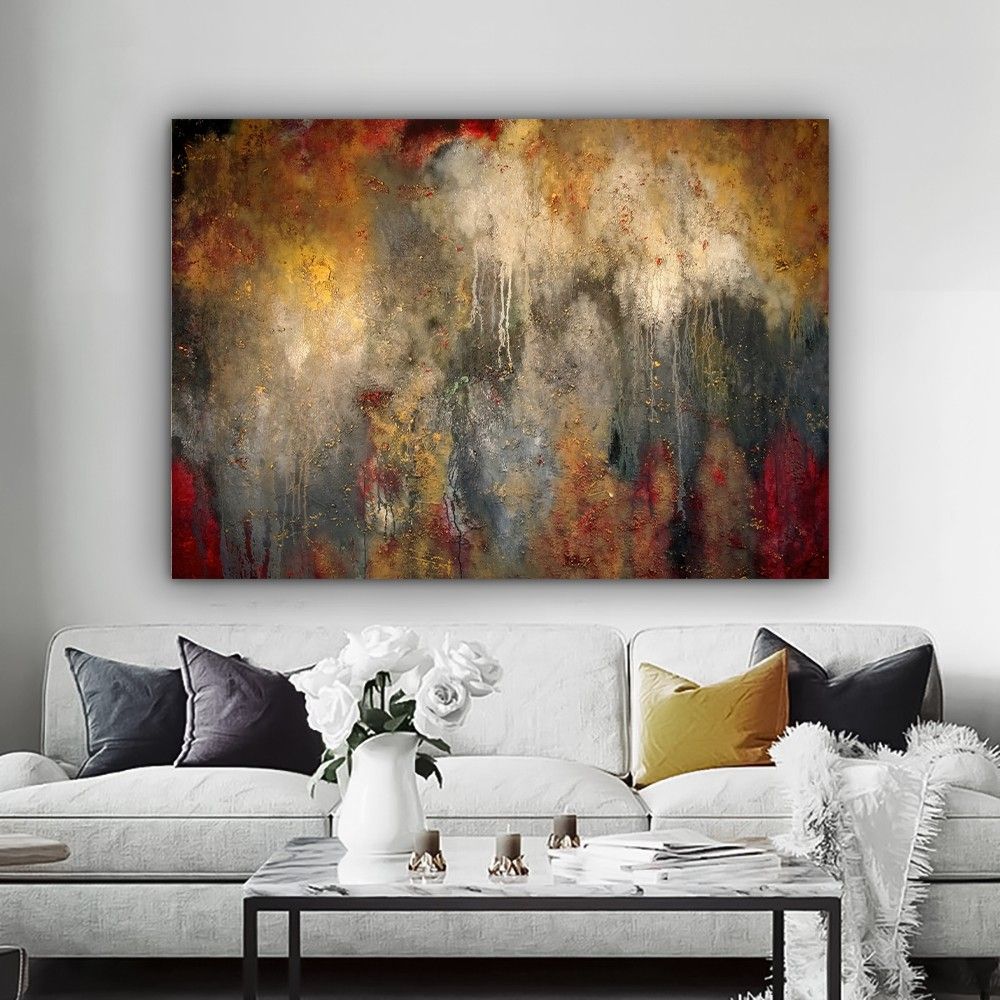 Red Heaven Paintings, Modern Abstract Paintings, Minimalist Wall Art,  Modern Artwork,abstract Canvas Print,abstact Wall Decor, Ready To Hang For Current Minimalist Wall Art (View 14 of 20)
