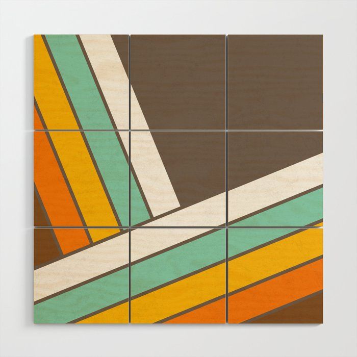 Retro 70s Stripes – Abstract Geometric Design Wood Wall Artpelaxy |  Society6 Within Current 70s Retro Wall Art (View 3 of 20)