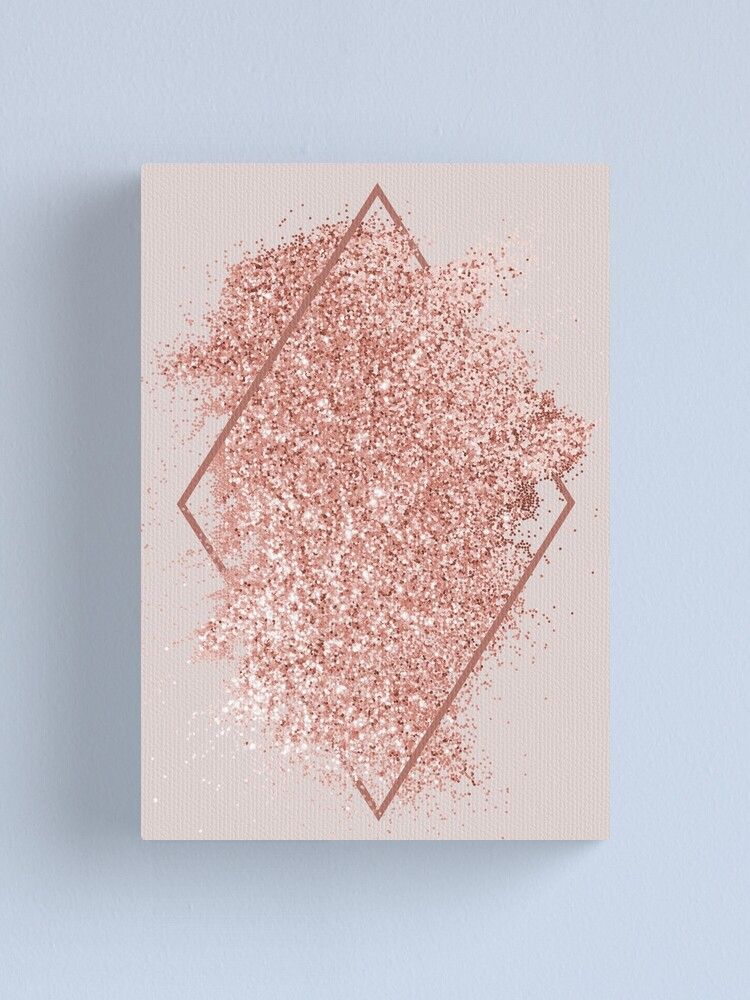 Rose Gold Pink Geometric Glitter " Canvas Print For Salenewburyboutique  | Redbubble Regarding Best And Newest Glitter Pink Wall Art (View 11 of 20)