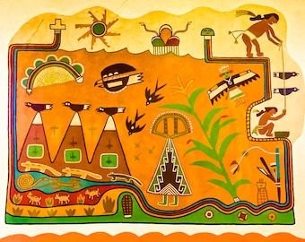 Salt Lake Mural Paintedfred Kaboti In The Painted Desert – Etsy  Australia Throughout Most Recent Desert Inn Wall Art (View 4 of 20)