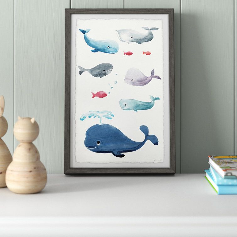 Sand & Stable Baby & Kids Naya Whale Family Framed Art | Wayfair Pertaining To Latest Whale Wall Art (View 9 of 20)