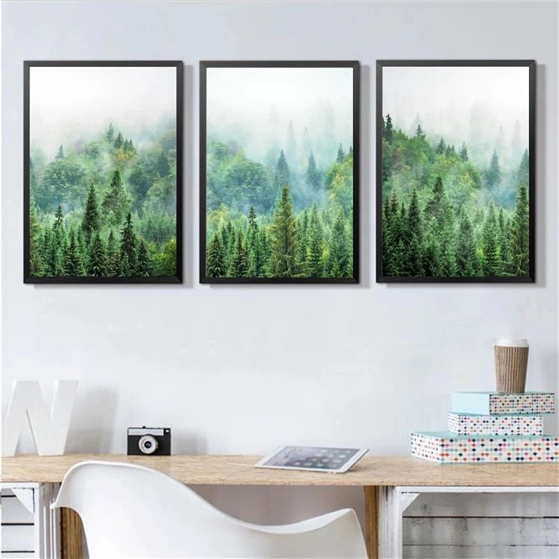 Scandinavian Forest Photography Wall Art Canvas Painting , Pine Forest Art  Prints Wilderness Poster Woodland Nature Wall Decor – Painting &  Calligraphy – Aliexpress Within 2017 Pine Forest Wall Art (View 5 of 20)