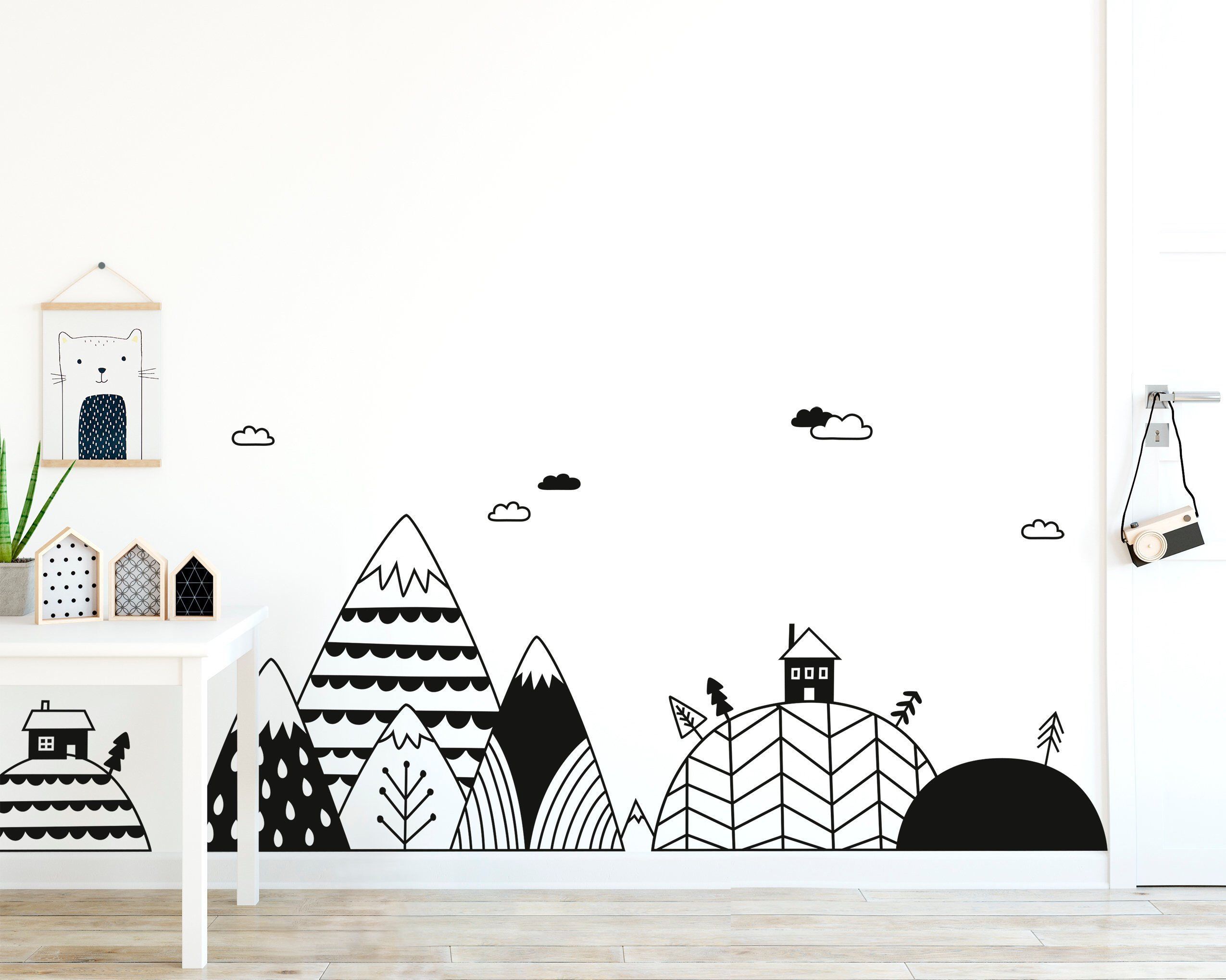 Scandinavian Mountains And Hills Decal Set Mountains Wall – Etsy | Interior  Wall Texture, Vinyl Decor, Room With Regard To Most Recent Mountains And Hills Wall Art (View 13 of 20)